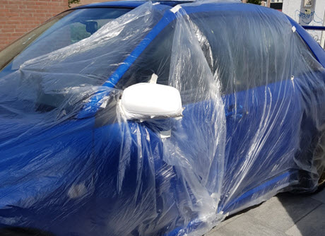 afplakken auto foliespray