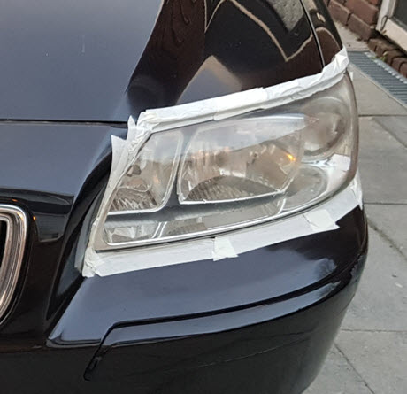 koplampen afplakken polijsten