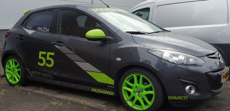 groen gespoten velgen